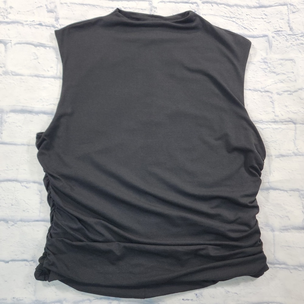 Muse Republic Clothing WOMENS XL Black Modal Blend Ruched Side Tank Top